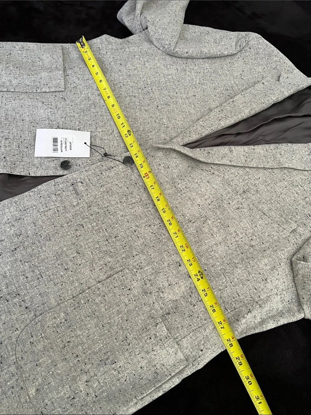 NWT. 100% Wool Paul Fredrick Light Gray Speckled Sport Coat